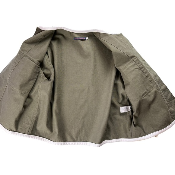 Harvey Faircloth Military Jacket with Leather Trim & Lamb Shearling Cuffs Small - Picture 11 of 17